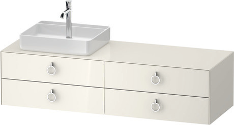 Console vanity unit wall-mounted, WT4995LH4H47010 Nordic white High Gloss, Lacquer, Interior lighting: Integrated