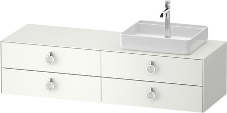 Console vanity unit wall-mounted, WT4995R36367010 White Satin Matt, Lacquer, Interior lighting: Integrated