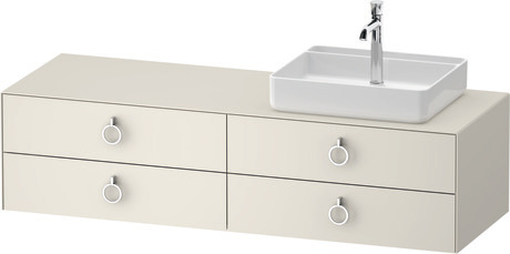 Console vanity unit wall-mounted, WT4995R39397010 Nordic white Satin Matt, Lacquer, Interior lighting: Integrated