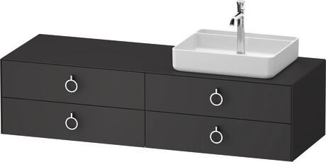 Console vanity unit wall-mounted, WT4995R58587010 Graphite Satin Matt, Lacquer, Interior lighting: Integrated