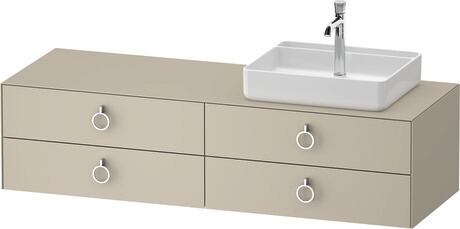 Console vanity unit wall-mounted, WT4995R60607010 taupe Satin Matt, Lacquer, Interior lighting: Integrated