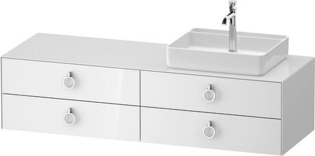 Console vanity unit wall-mounted, WT4995R85857010 White High Gloss, Lacquer, Interior lighting: Integrated