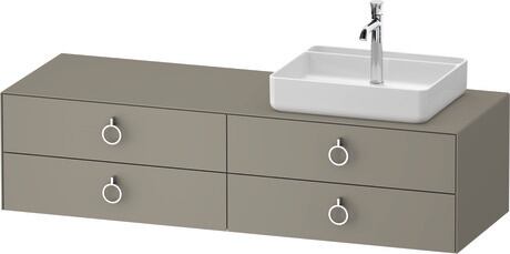 Console vanity unit wall-mounted, WT4995R92927010 Stone grey Satin Matt, Lacquer, Interior lighting: Integrated