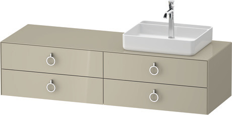 Console vanity unit wall-mounted, WT4995RH3H37010 taupe High Gloss, Lacquer, Interior lighting: Integrated