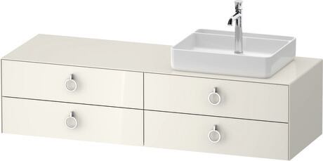 Console vanity unit wall-mounted, WT4995RH4H47010 Nordic white High Gloss, Lacquer, Interior lighting: Integrated