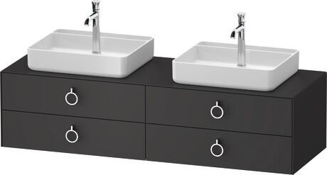 Console vanity unit wall-mounted, WT4996B58587010 Graphite Satin Matt, Lacquer, Interior lighting: Integrated