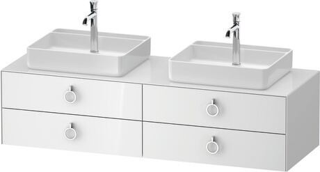 Console vanity unit wall-mounted, WT4996B85857010 White High Gloss, Lacquer, Interior lighting: Integrated