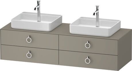 Console vanity unit wall-mounted, WT4996B92927010 Stone grey Satin Matt, Lacquer, Interior lighting: Integrated