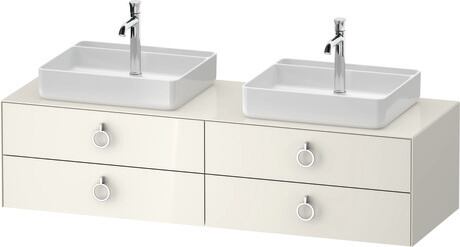 Console vanity unit wall-mounted, WT4996BH4H47010 Nordic white High Gloss, Lacquer, Interior lighting: Integrated