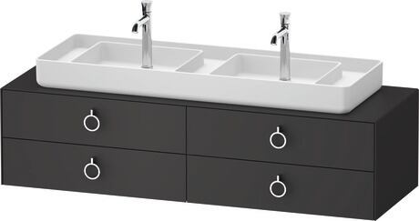 Console vanity unit wall-mounted, WT4997058580010 Graphite Satin Matt, Lacquer, Interior lighting: Integrated