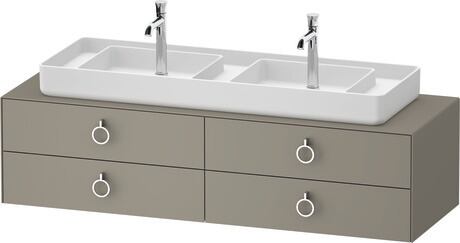 Console vanity unit wall-mounted, WT4997092920010 Stone grey Satin Matt, Lacquer, Interior lighting: Integrated