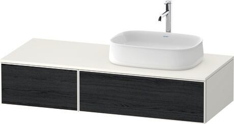 Console vanity unit wall-mounted, ZE4817016840000 Front: Black oak Matt, Decor, Corpus: White Super Matt, Decor, Console: White Super Matt, Decor