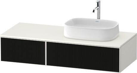 Console vanity unit wall-mounted, ZE4817063840000 Front: Black line structure, Glass, Corpus: White Super Matt, Decor, Console: White Super Matt, Decor