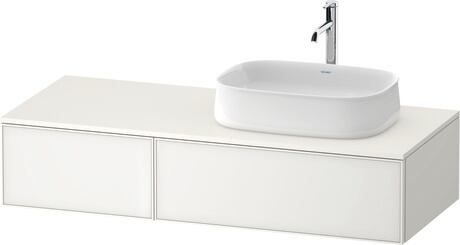 Console vanity unit wall-mounted, ZE4817064840000 Front: White, Glass, Corpus: White Super Matt, Decor, Console: White Super Matt, Decor