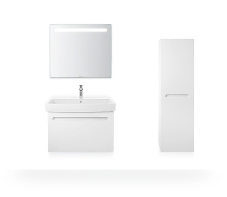 Vanity unit wall-mounted, N14383018180000 Front: White Matt, film, Corpus: White Matt, Decor