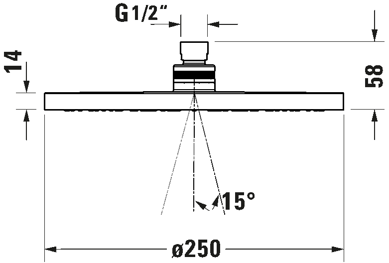 Showerhead 1jet 250, UV0660018