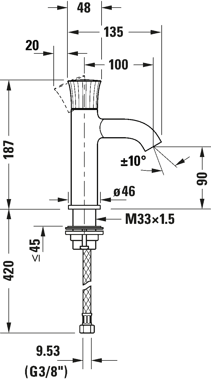 Single lever basin mixer S, WT1010002