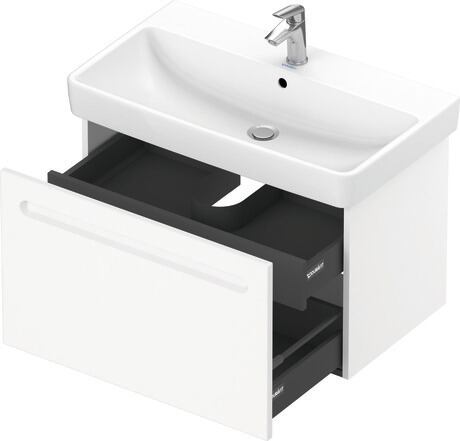 Vanity unit wall-mounted, N14383018180000 Front: White Matt, film, Corpus: White Matt, Decor