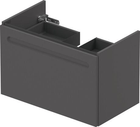 Vanity unit wall-mounted, N14383049490000 Front: Graphite Matt, film, Corpus: Graphite Matt, Decor