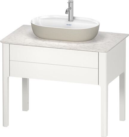 Washbowl, 0380602300 Interior colour White High Gloss, Exterior colour Grey Satin Matt, Number of washing areas: 1 Middle, Number of faucet holes per wash area: 1 Middle, Back side glazed: No