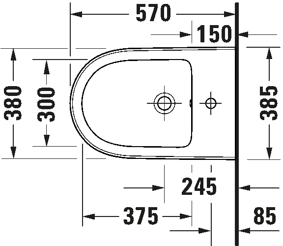 Wall-mounted bidet, 226315