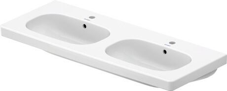 Double washbasin, 03481200002 White High Gloss, Rectangular, Number of washing areas: 2 Middle, Number of faucet holes per wash area: 1 Middle