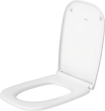 Toilet seat, 0062090096 White High Gloss, Open front, Hinge colour: Stainless steel