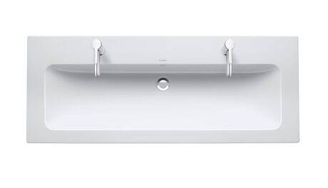 Washbasin, 2361123224 White Satin Matt, Number of washing areas: 2 Middle, Number of faucet holes per wash area: 1 Left, Right