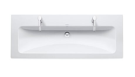 Washbasin, 2361120024 White High Gloss, Number of washing areas: 2 Middle, Number of faucet holes per wash area: 1 Left, Right