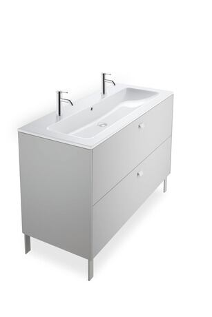 Washbasin, 2361120024 White High Gloss, Number of washing areas: 2 Middle, Number of faucet holes per wash area: 1 Left, Right