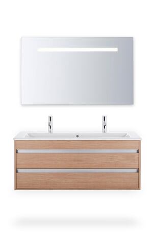 Washbasin, 2361120024 White High Gloss, Number of washing areas: 2 Middle, Number of faucet holes per wash area: 1 Left, Right