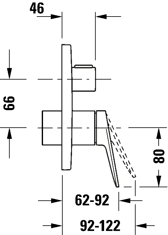 Single lever shower mixer for concealed installation, WA4210012