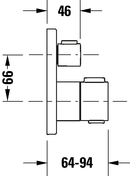 Thermostat for concealed installation, 2 outlets, TH4200013