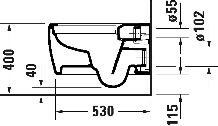 Wall-mounted toilet, 255609