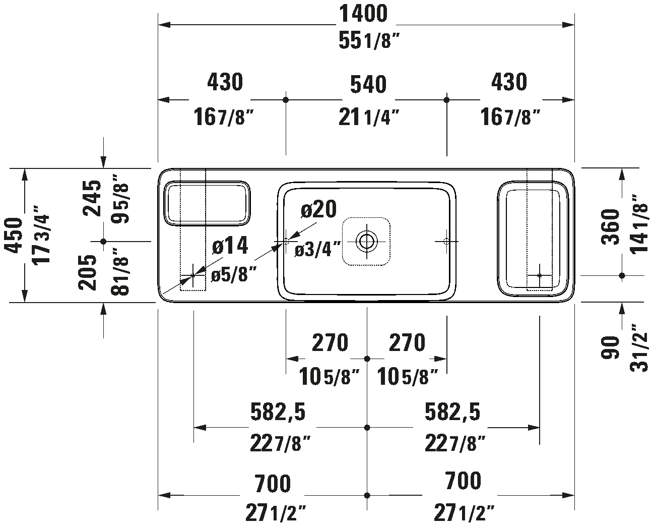 Washbasin with console and console support, D48007