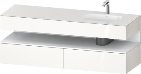 Built-in basin with console vanity unit, QA4796018220000 Front: White Matt, Decor, Corpus: White High Gloss, Decor, Console: White High Gloss, Lacquer