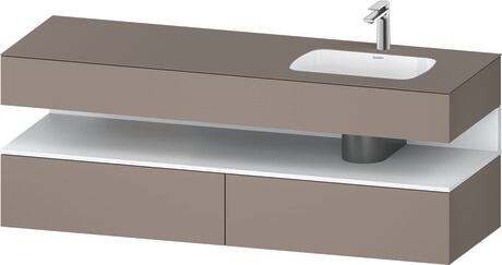 Built-in basin with console vanity unit, QA4796018430000 Front: White Matt, Decor, Corpus: Basalte Matt, Decor, Console: Basalte Matt, Lacquer