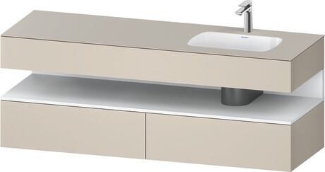 Built-in basin with console vanity unit, QA4796018830000 Front: White Matt, Decor, Corpus: taupe Super Matt, Decor, Console: taupe Super Matt, Lacquer