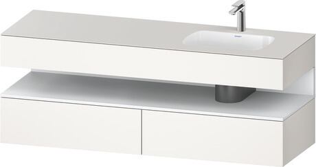 Built-in basin with console vanity unit, QA4796018840000 Front: White Matt, Decor, Corpus: White Super Matt, Decor, Console: White Super Matt, Lacquer