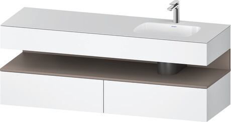 Built-in basin with console vanity unit, QA4796043180000 Front: Basalte Matt, Decor, Corpus: White Matt, Decor, Console: White Matt, Lacquer