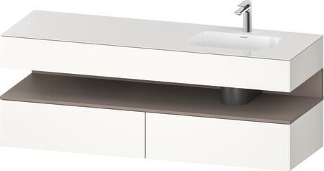 Built-in basin with console vanity unit, QA4796043220000 Front: Basalte Matt, Decor, Corpus: White High Gloss, Decor, Console: White High Gloss, Lacquer