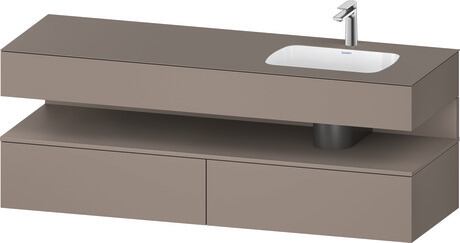 Built-in basin with console vanity unit, QA4796043430000 Front: Basalte Matt, Decor, Corpus: Basalte Matt, Decor, Console: Basalte Matt, Lacquer