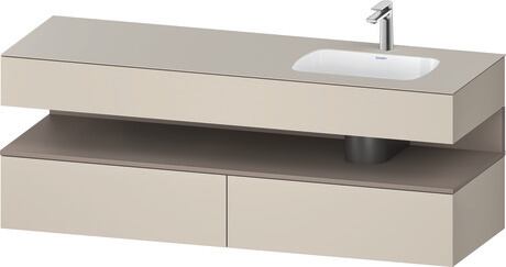 Built-in basin with console vanity unit, QA4796043830000 Front: Basalte Matt, Decor, Corpus: taupe Super Matt, Decor, Console: taupe Super Matt, Lacquer