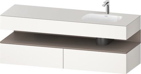 Built-in basin with console vanity unit, QA4796043840000 Front: Basalte Matt, Decor, Corpus: White Super Matt, Decor, Console: White Super Matt, Lacquer