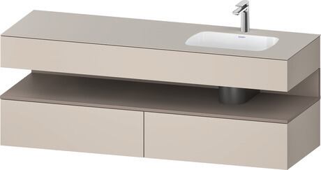 Built-in basin with console vanity unit, QA4796043910000 Front: Basalte Matt, Decor, Corpus: taupe Matt, Decor, Console: taupe Matt, Lacquer