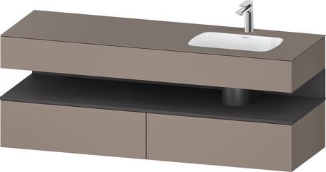 Built-in basin with console vanity unit, QA4796049430000 Front: Graphite Matt, Decor, Corpus: Basalte Matt, Decor, Console: Basalte Matt, Lacquer