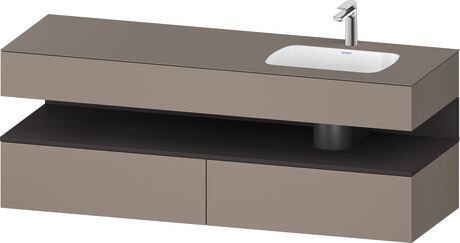 Built-in basin with console vanity unit, QA4796080430000 Front: Graphite Super Matt, Decor, Corpus: Basalte Matt, Decor, Console: Basalte Matt, Lacquer