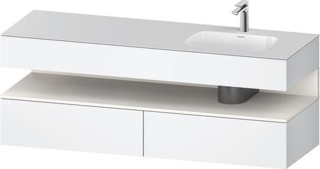 Built-in basin with console vanity unit, QA4796084180000 Front: White Super Matt, Decor, Corpus: White Matt, Decor, Console: White Matt, Lacquer