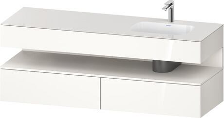 Built-in basin with console vanity unit, QA4796084220000 Front: White Super Matt, Decor, Corpus: White High Gloss, Decor, Console: White High Gloss, Lacquer