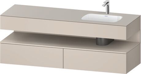 Built-in basin with console vanity unit, QA4796091910000 Front: taupe Matt, Decor, Corpus: taupe Matt, Decor, Console: taupe Matt, Lacquer